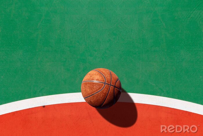 Poster Baskettballfeld bunter Sportplatz