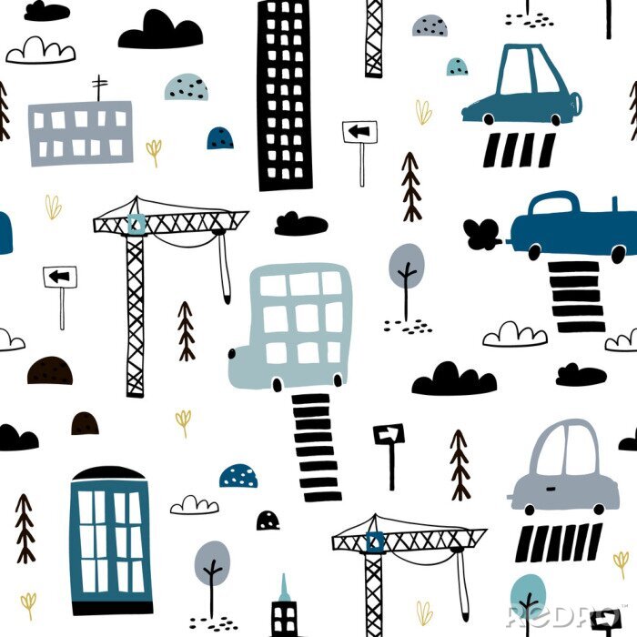 Poster Bau der Stadt