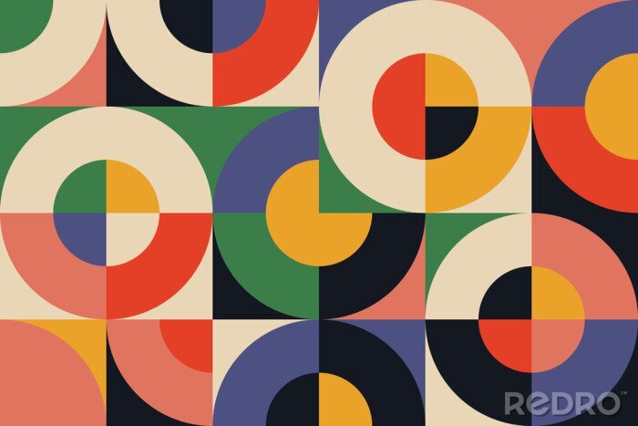 Poster Bauhaus Kreise und Quadrate