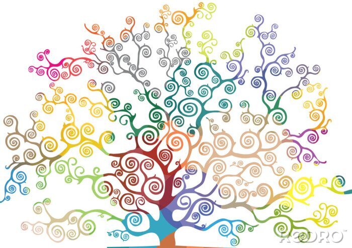 Poster Baum abstrakt Bunter