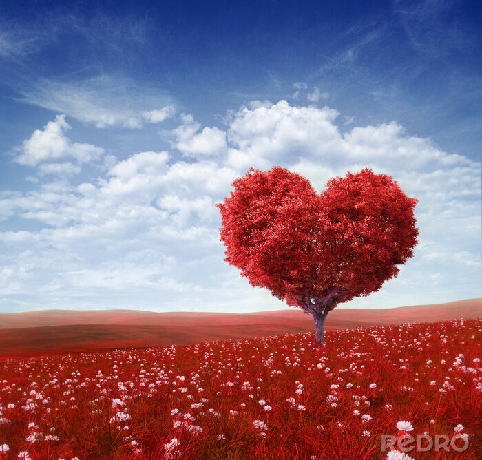Poster Baum in der Form von Herzen, Valentinstag Hintergrund,