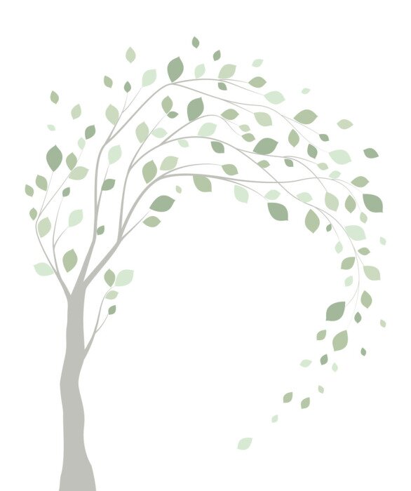 Poster Baum mit windgepeitschten Ästen