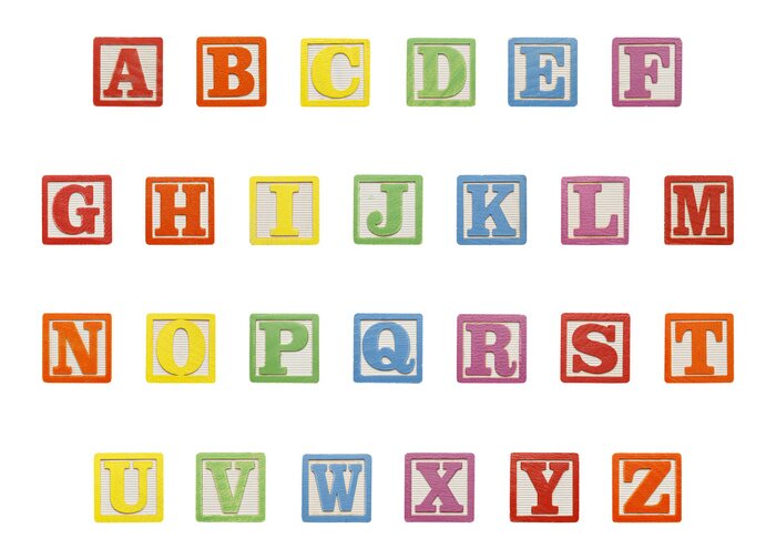 Poster Bausteine mit Alphabet
