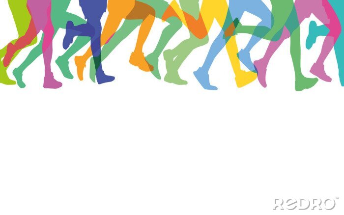 Poster Beine von laufenden Marathonläufern