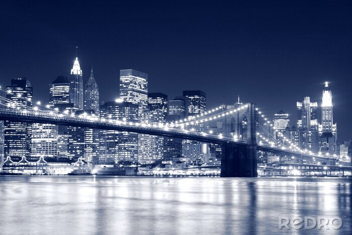 Poster Beleuchtung einer Brücke in den USA