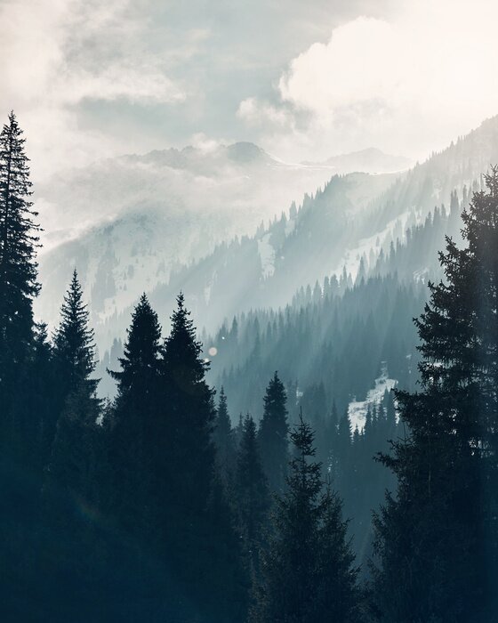 Poster Berge in den Wolken