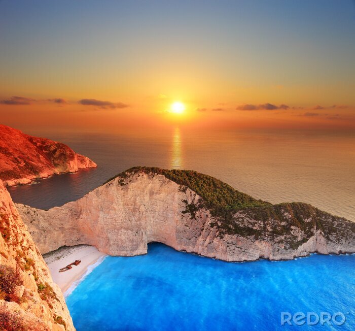 Poster Berge und Bucht in Griechenland
