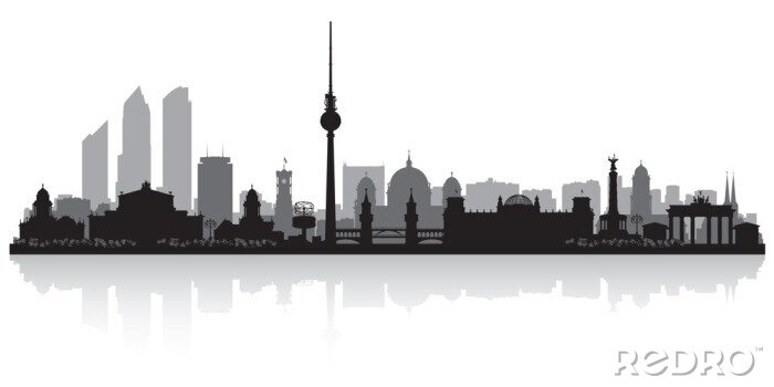 Poster Berlin Germany city skyline silhouette