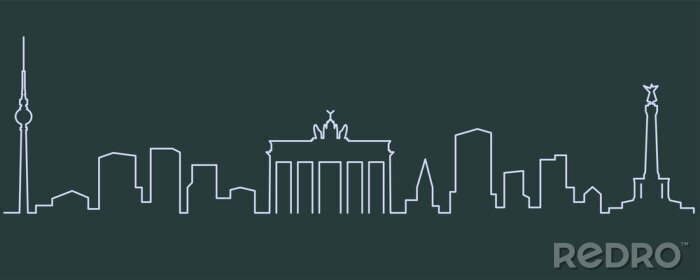 Poster Berlin Single Line Skyline