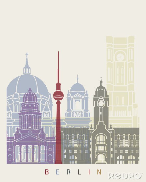 Poster Berlín Skyline-Plakat