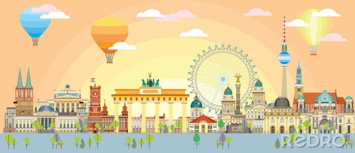 Poster Berlin skyline vector 4