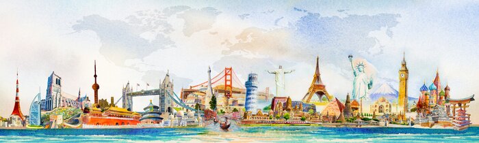 Poster Berühmte Denkmäler der Welt auf Panorama