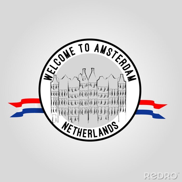 Poster Beschriftung Welcome to Amsterdam Logo