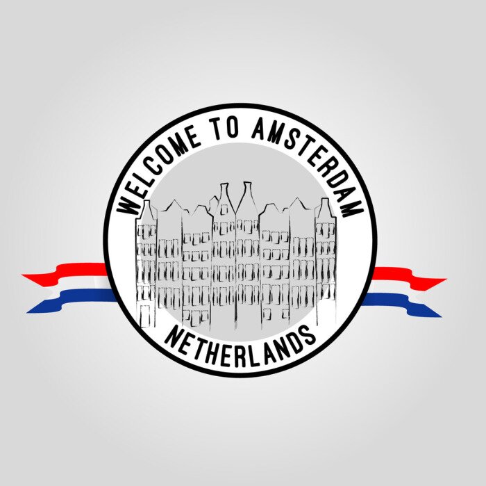 Poster Beschriftung Welcome to Amsterdam Logo