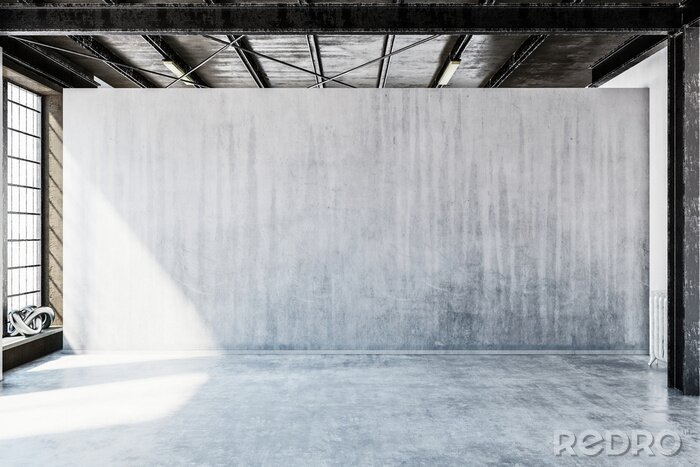 Poster Betonwand in der Halle