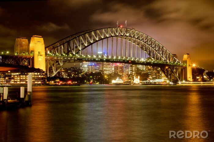 Poster Bewölktes Sydney und Harbour Bridge