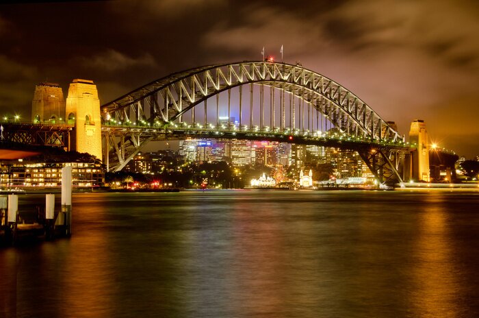 Poster Bewölktes Sydney und Harbour Bridge