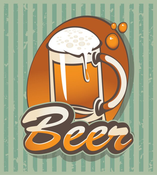 Poster Bier im Vintage-Stil