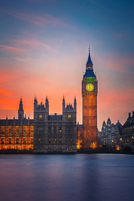 Poster Big Ben am Abend gesehen