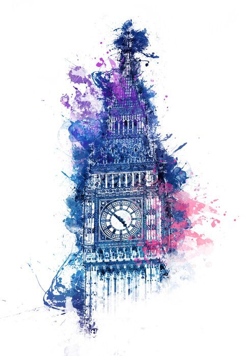 Poster Big Ben und Farbstaub