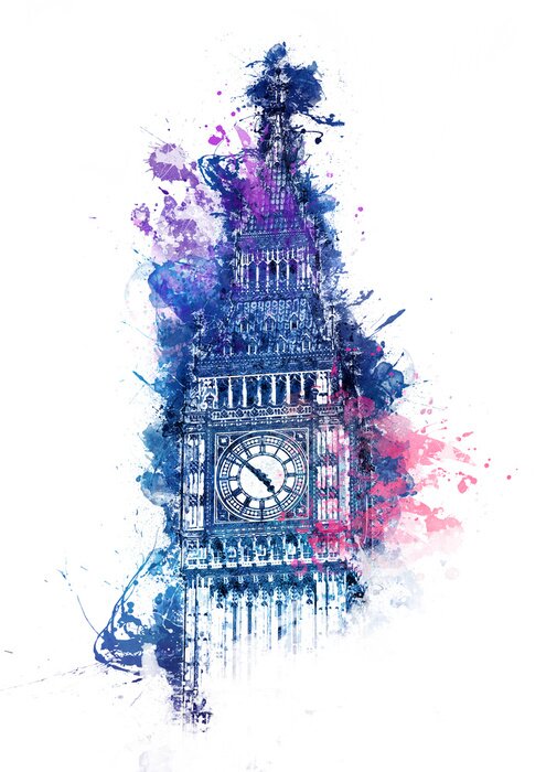 Poster Big Ben und Farbstaub