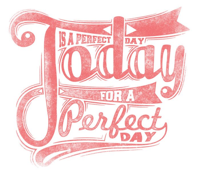 Poster Bildunterschrift über einen perfekten Tag