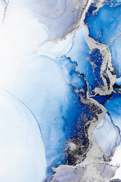 Poster Blau silbergrau