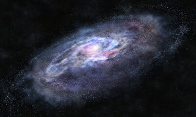 Fototapete Blaue Galaxie im dunklen Raum
