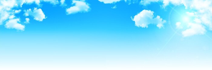 Poster Blaue Skyline am Sommertag