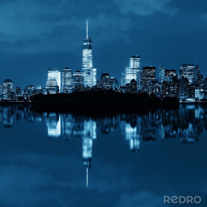 Poster Blaue Skyline von New York City