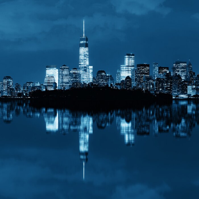 Poster Blaue Skyline von New York City