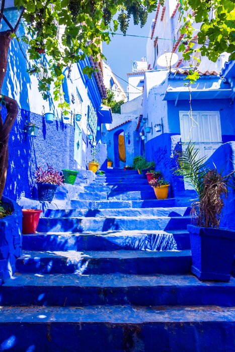 Poster Blaue Treppe von Chefchaouen