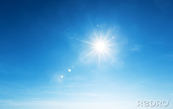 Poster Blauer Himmel und Sonne im Zenit