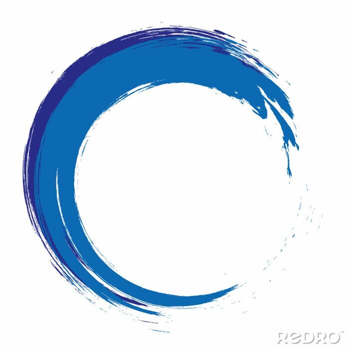 Poster Blauer Kreis mit Farbe bemalt