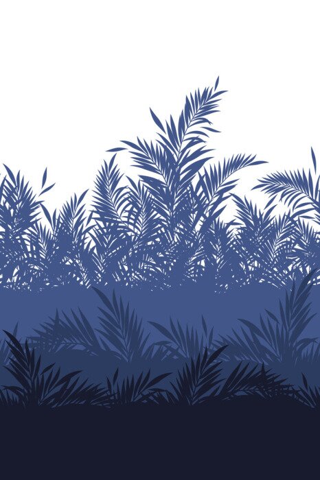 Poster Blaues Dschungel-Thema