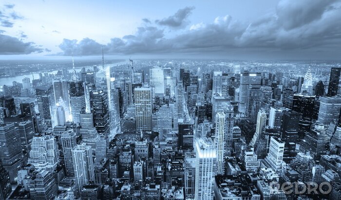 Poster Blaues Panorama von New York City