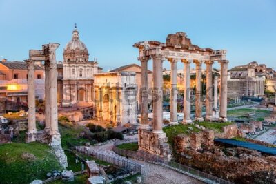 Poster Blick auf das Forum Romanum in der Abenddämmerung