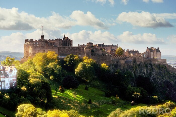 Poster Blick auf das gesamte Schloss in Edinburgh