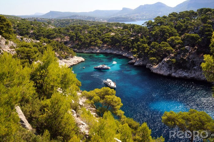 Poster Blick auf den Fluss aus der Vogelperspektive