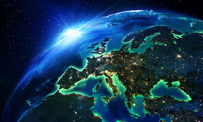 Poster Blick aus dem Weltraum auf Europa