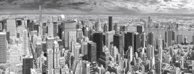 Blick von New York City auf Manhattan