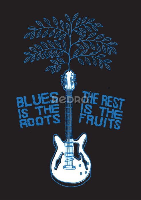 Poster Blues-Typografie