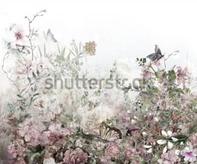 Poster Blumen Aquarell