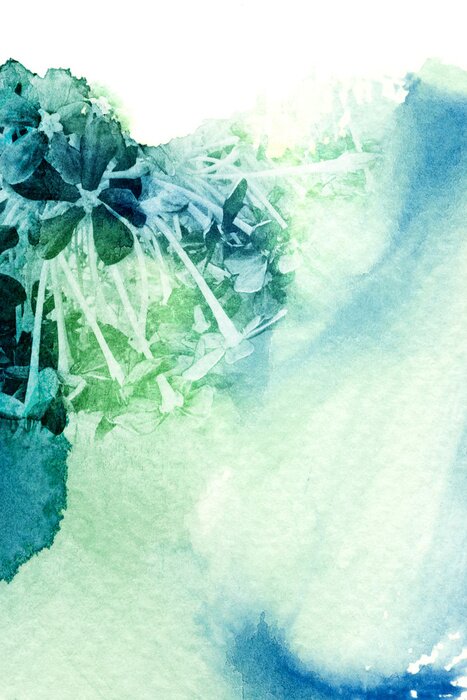 Poster Blumen-Aquarell-Illustration.