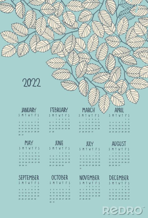 Poster Blumen-Kalender