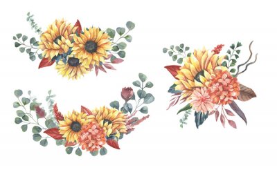 Sticker Blumenarrangement mit Sonnenblumen