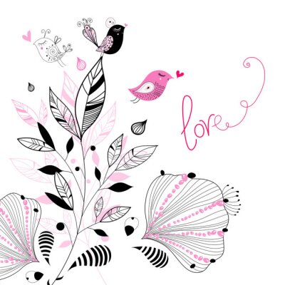 Blumenblüten und Blätter