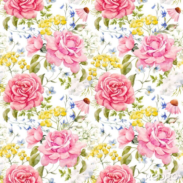 Poster Blumenstrau? aus Rosen und anderen Blumen Grafik