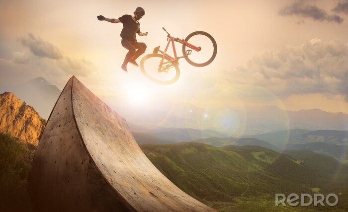 Poster BMX-Fahrrad im Skatepark