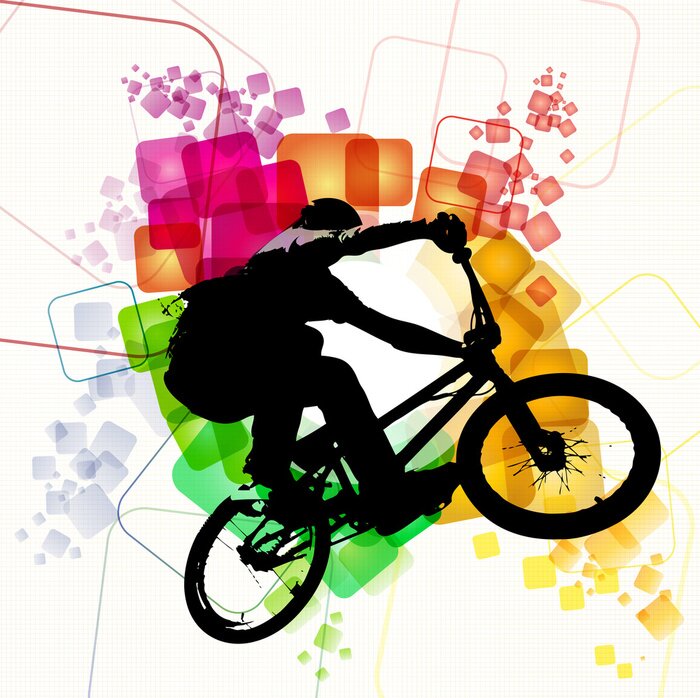 Poster BMX und bunte Quadrate